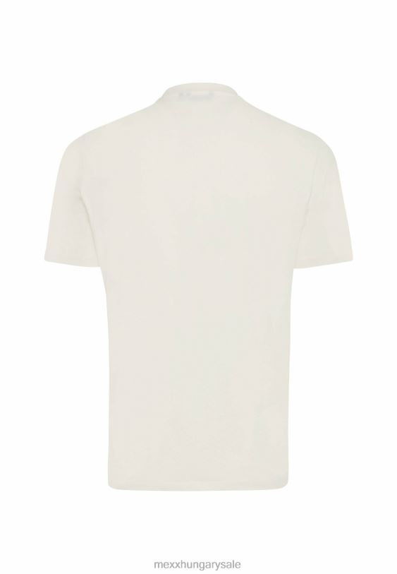 XV8H6488 férfiak Mexx póló rövid ujjú gumimintás törtfehér bézs