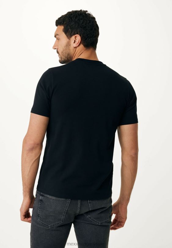 XV8H6489 férfiak Mexx póló rövid ujjú gumimintás fekete schwarz