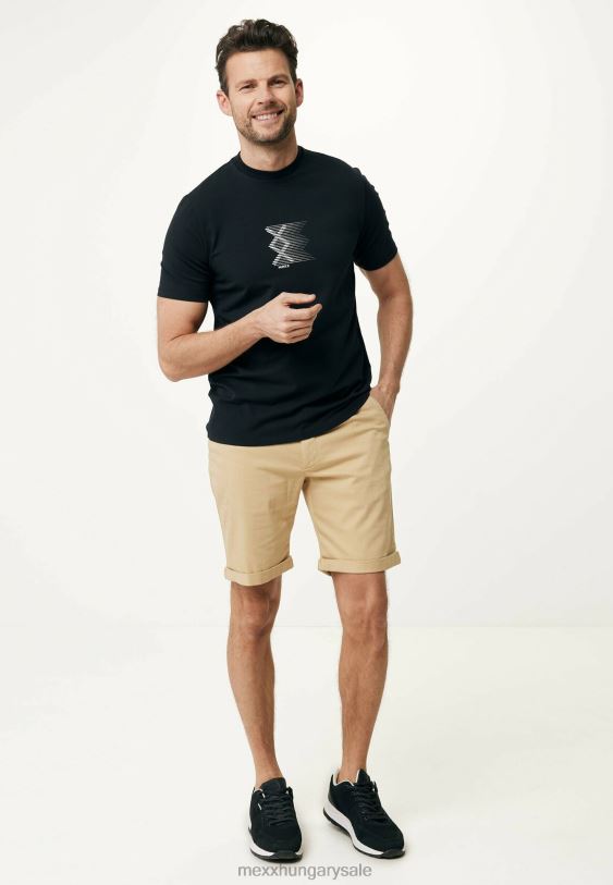 XV8H6490 férfiak Mexx póló rövid ujjú gumimintás fekete schwarz