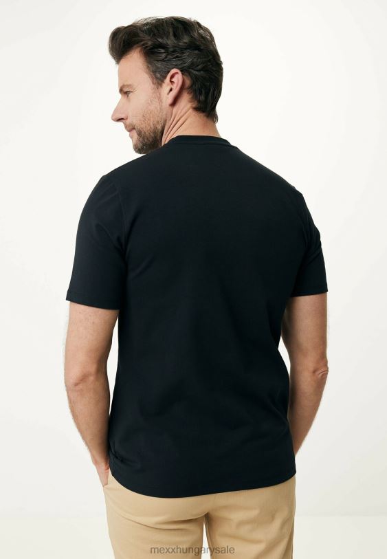 XV8H6490 férfiak Mexx póló rövid ujjú gumimintás fekete schwarz
