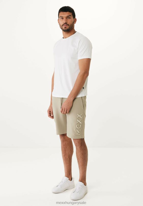 XV8H6493 férfiak Mexx póló rövid ujjú fonalfesték törtfehér bézs