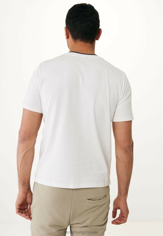 XV8H6493 férfiak Mexx póló rövid ujjú fonalfesték törtfehér bézs