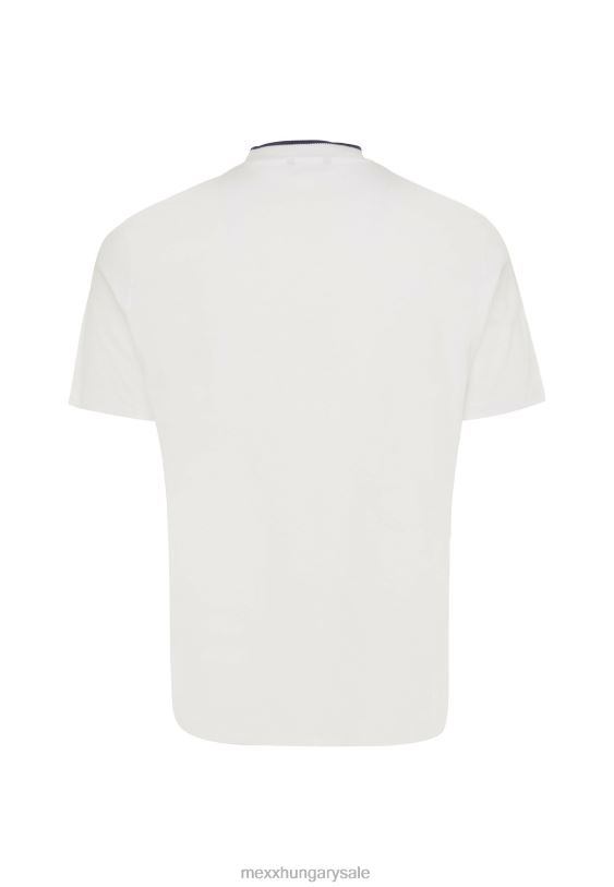 XV8H6493 férfiak Mexx póló rövid ujjú fonalfesték törtfehér bézs