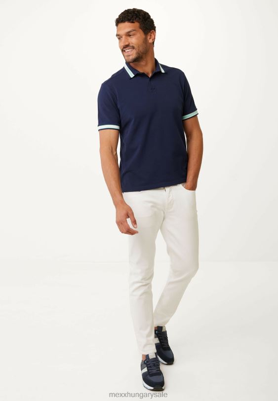 XV8H6494 férfiak Mexx rövid ujjú pique polo fonal festék sötétkék kék