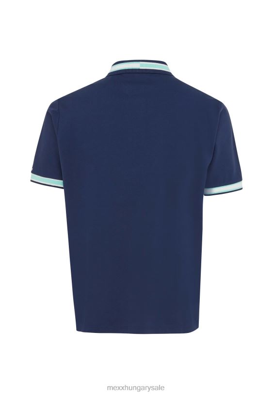XV8H6494 férfiak Mexx rövid ujjú pique polo fonal festék sötétkék kék