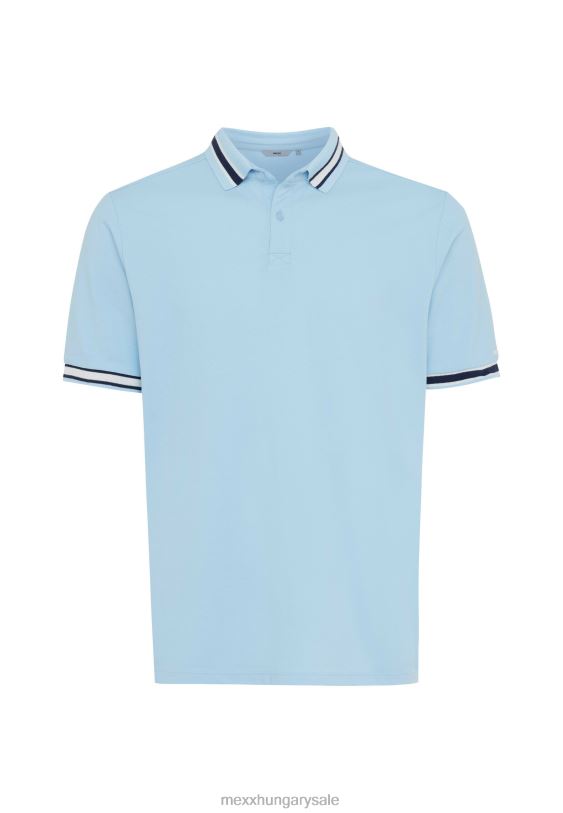 XV8H6496 férfiak Mexx rövid ujjú piké póló fonalfesték friss kék