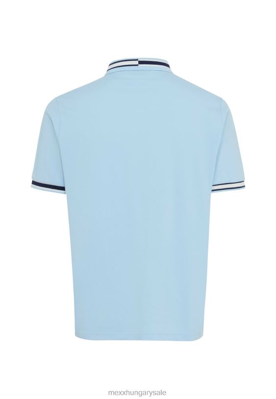 XV8H6496 férfiak Mexx rövid ujjú piké póló fonalfesték friss kék