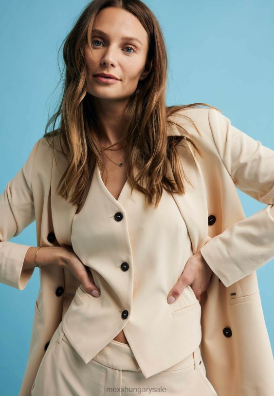 XV8H65 nők Mexx kétsoros blézer világos homok bézs