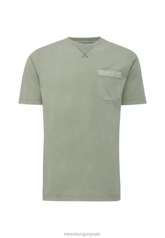 XV8H6508 férfiak Mexx ruhafesték rövid ujjú póló kifakult zöld