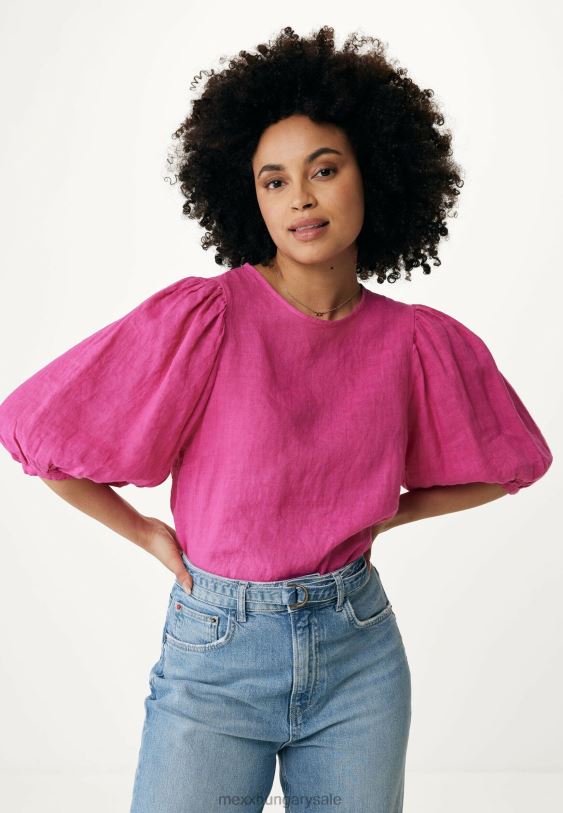 XV8H651 nők Mexx vászon felső léggömb ujjú forró rózsaszín