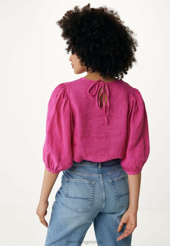 XV8H651 nők Mexx vászon felső léggömb ujjú forró rózsaszín