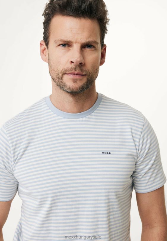 XV8H6513 férfiak Mexx póló csíkos világos kék