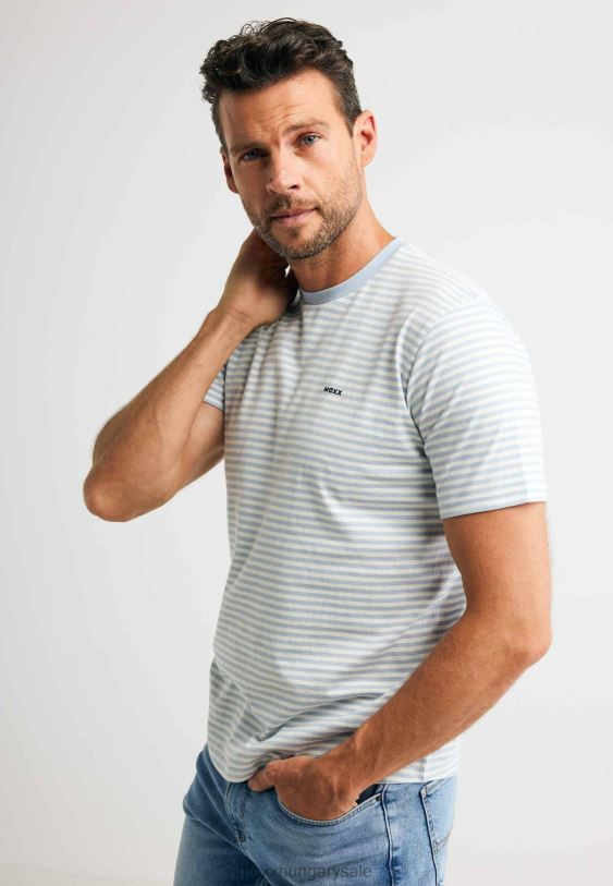 XV8H6513 férfiak Mexx póló csíkos világos kék