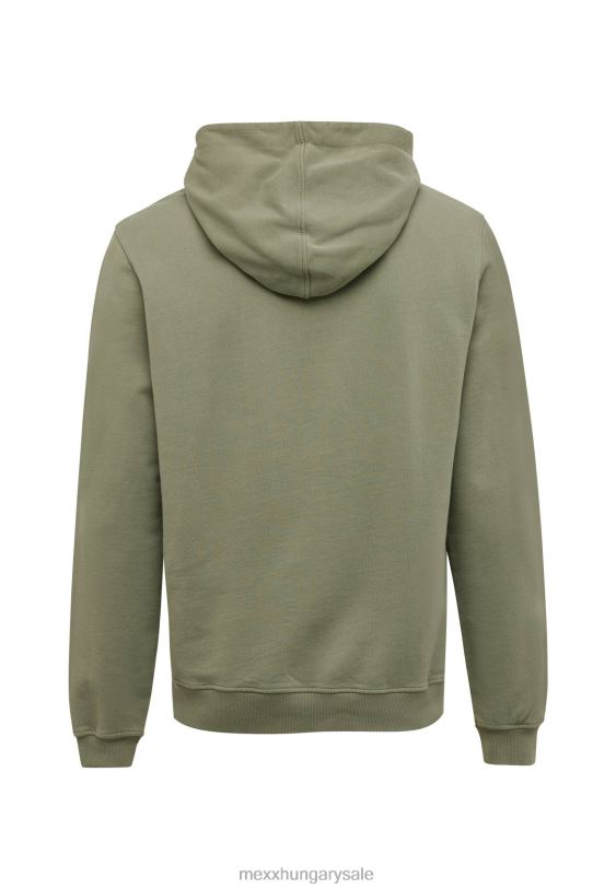 XV8H6514 férfiak Mexx ruhafesték kapucnis pulóver közép zöld