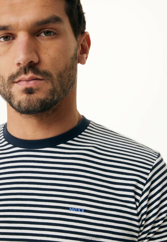 XV8H6519 férfiak Mexx póló csíkos sötétkék kék