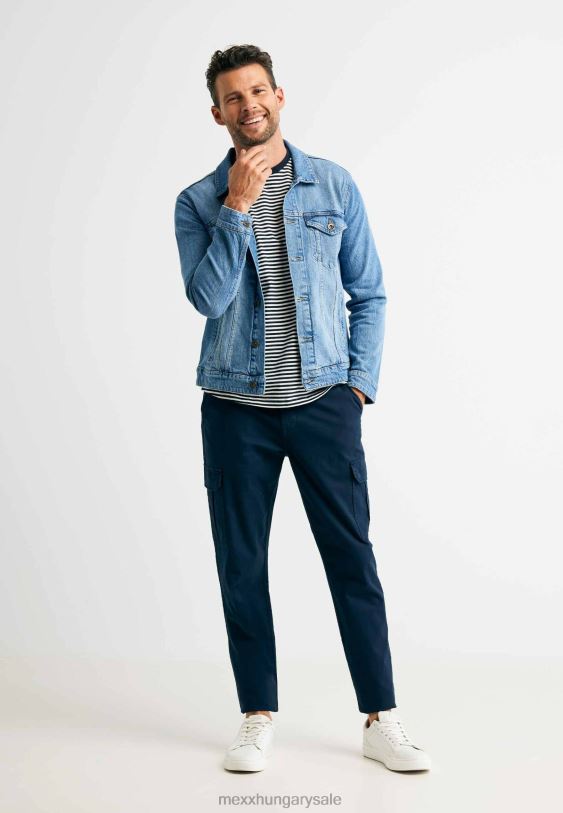 XV8H6519 férfiak Mexx póló csíkos sötétkék kék