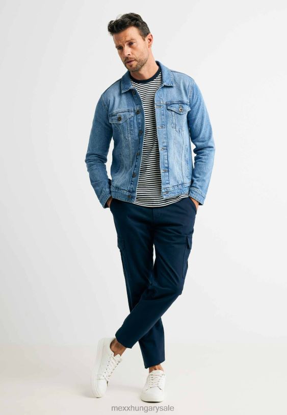 XV8H6519 férfiak Mexx póló csíkos sötétkék kék