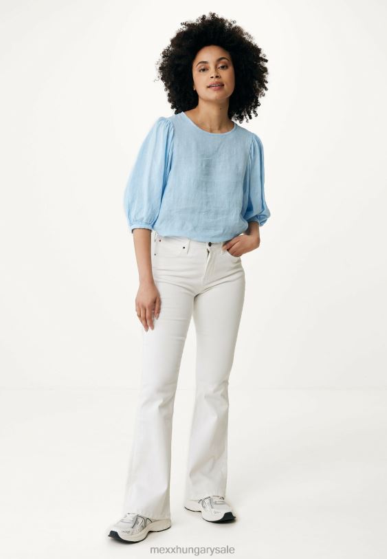 XV8H652 nők Mexx vászon felső léggömb ujjak világos kék