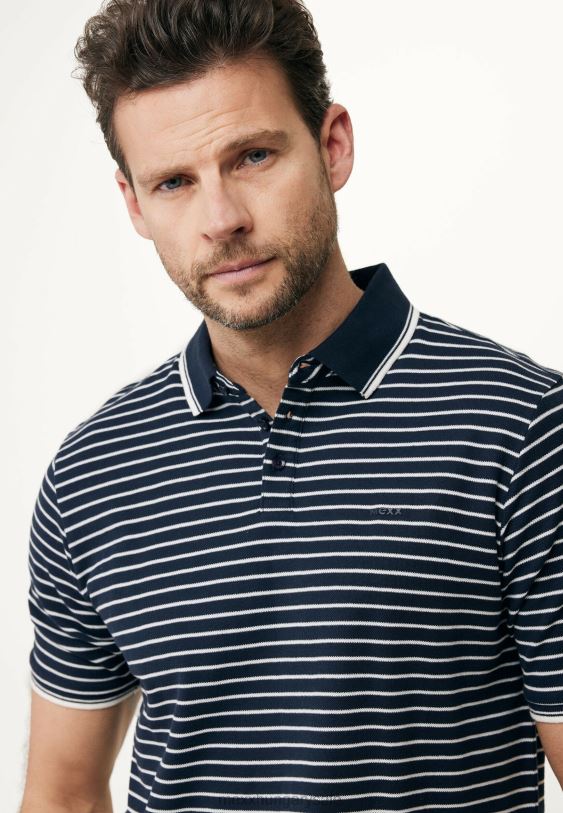 XV8H6529 férfiak Mexx póló csíkos haditengerészet kék