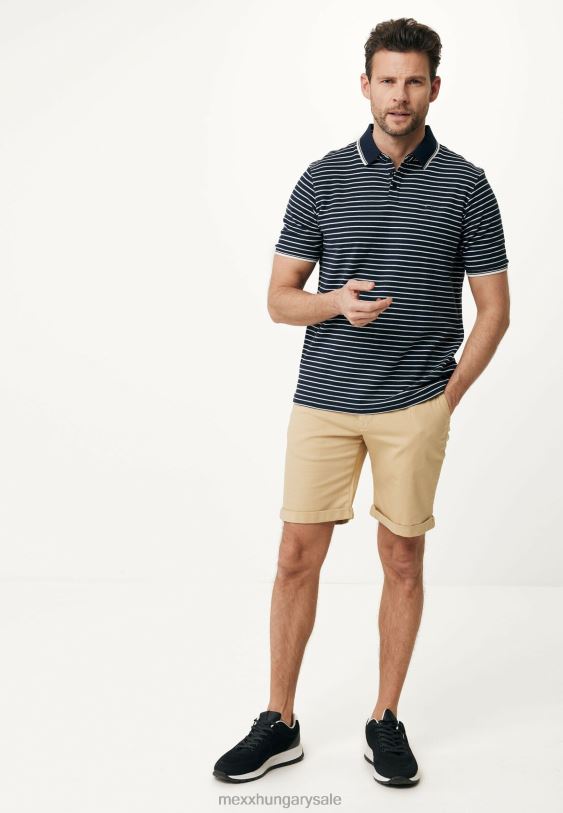 XV8H6529 férfiak Mexx póló csíkos haditengerészet kék