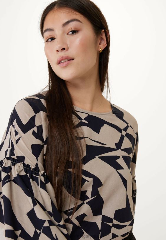 XV8H655 nők Mexx rövid ujjú blúz bézs