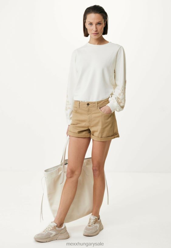 XV8H656 nők Mexx legénységi nyakú pulóverujjú fehér