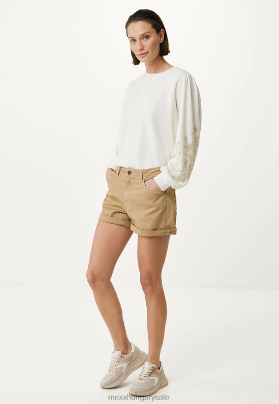 XV8H656 nők Mexx legénységi nyakú pulóverujjú fehér