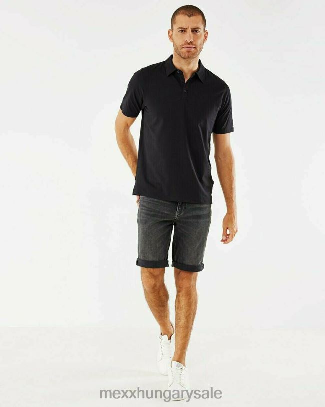XV8H6560 férfiak Mexx jersey polo fekete schwarz
