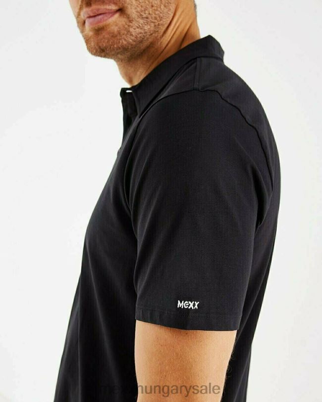 XV8H6560 férfiak Mexx jersey polo fekete schwarz