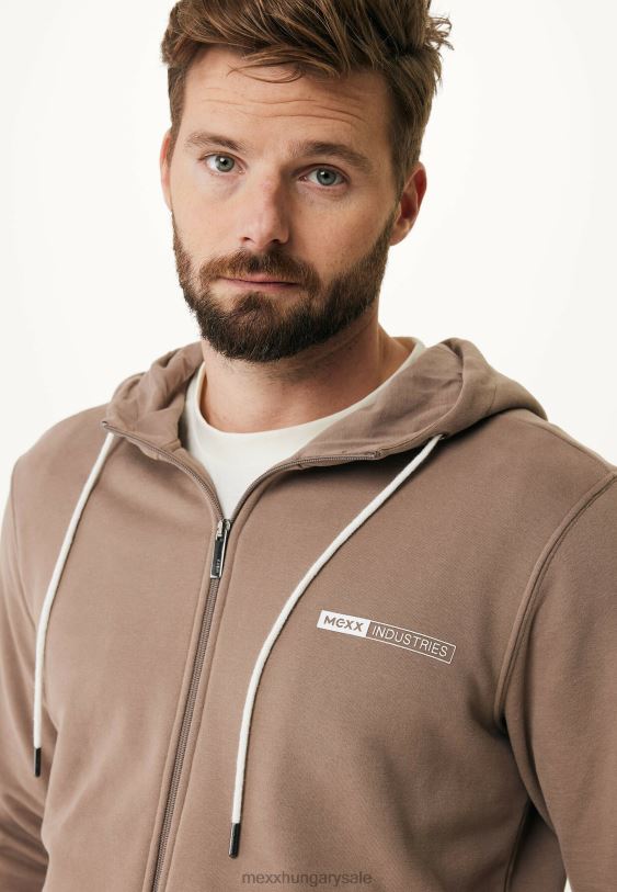XV8H6569 férfiak Mexx kapucnis kardigán barna