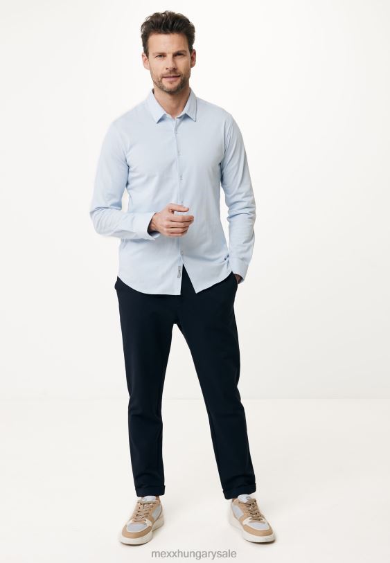 XV8H6576 férfiak Mexx jersey ing basic light kék