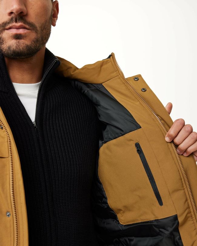 XV8H6601 férfiak Mexx csuklyás parka arany barna