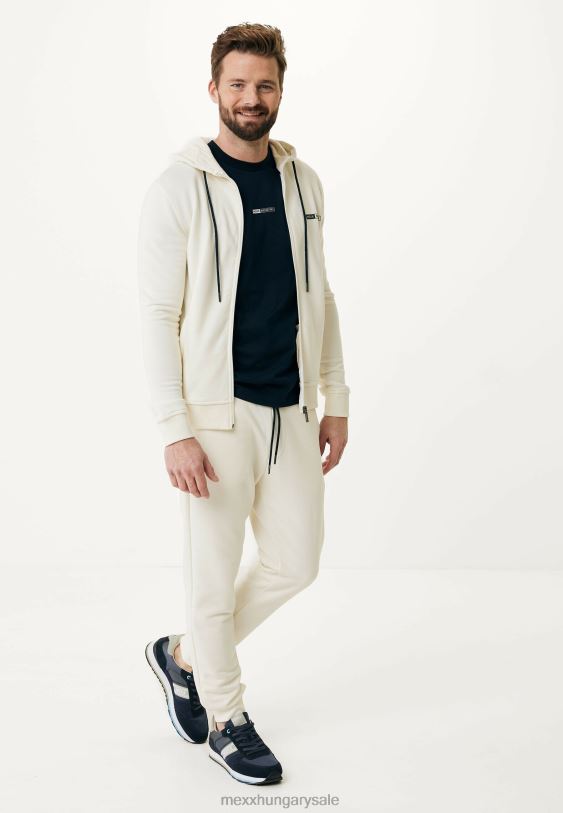 XV8H6603 férfiak Mexx kapucnis kardigán törtfehér bézs