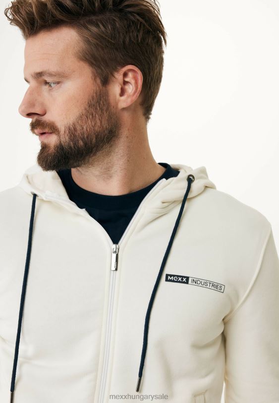XV8H6603 férfiak Mexx kapucnis kardigán törtfehér bézs