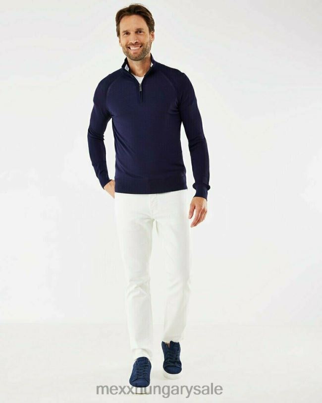 XV8H6616 férfiak Mexx raglán pulóver sötétkék cipzárral kék