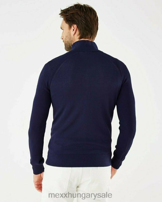 XV8H6616 férfiak Mexx raglán pulóver sötétkék cipzárral kék