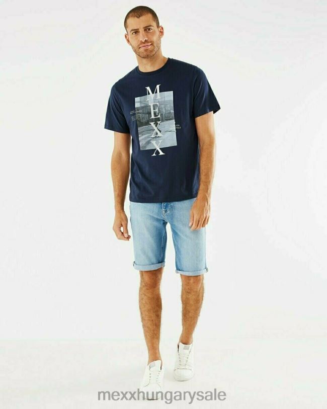 XV8H6618 férfiak Mexx photoprint póló sötétkék kék