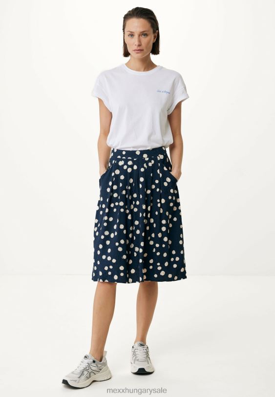 XV8H663 nők Mexx redőzött szoknya sötétkék kék