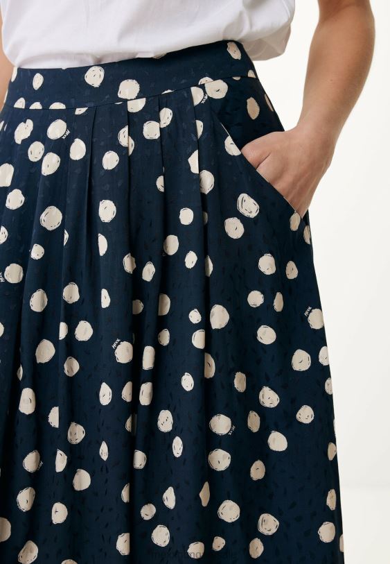 XV8H663 nők Mexx redőzött szoknya sötétkék kék