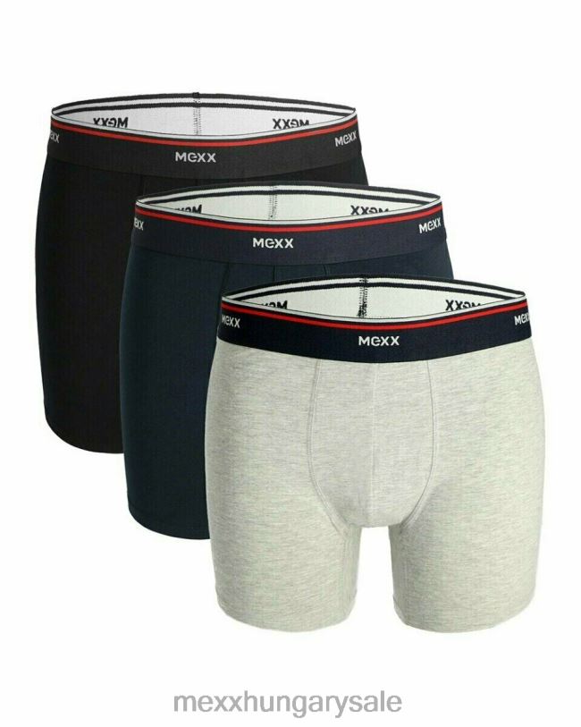 XV8H6631 férfiak Mexx boxershort 3 csomagos fekete/navy/szürke közelharci sokszínű