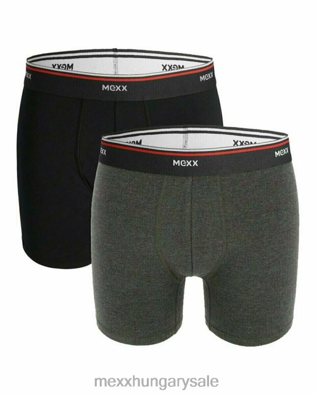 XV8H6633 férfiak Mexx boxershort 2 csomagos fekete/antracit melange sokszínű