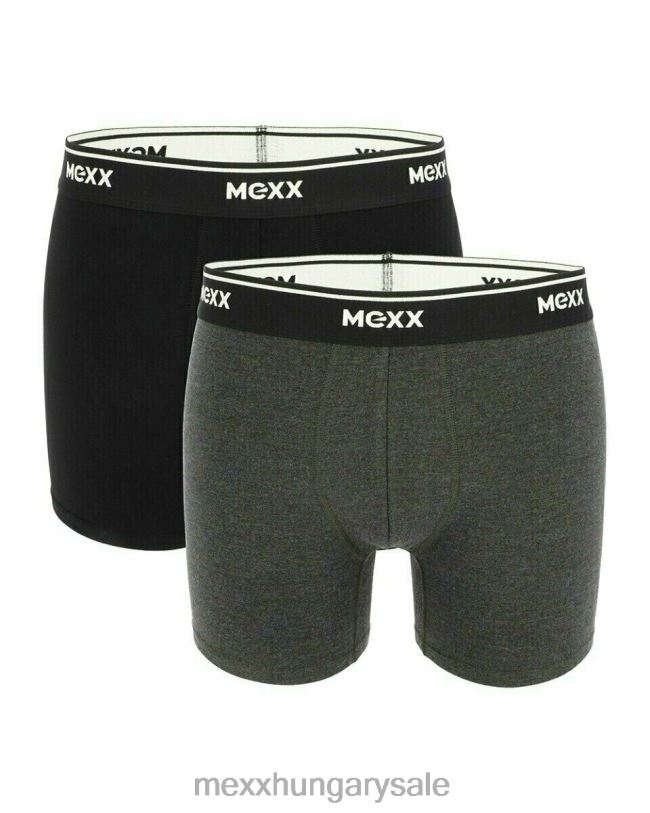 XV8H6636 férfiak Mexx boxershort 2 csomagos fekete/antracit melange schwarz