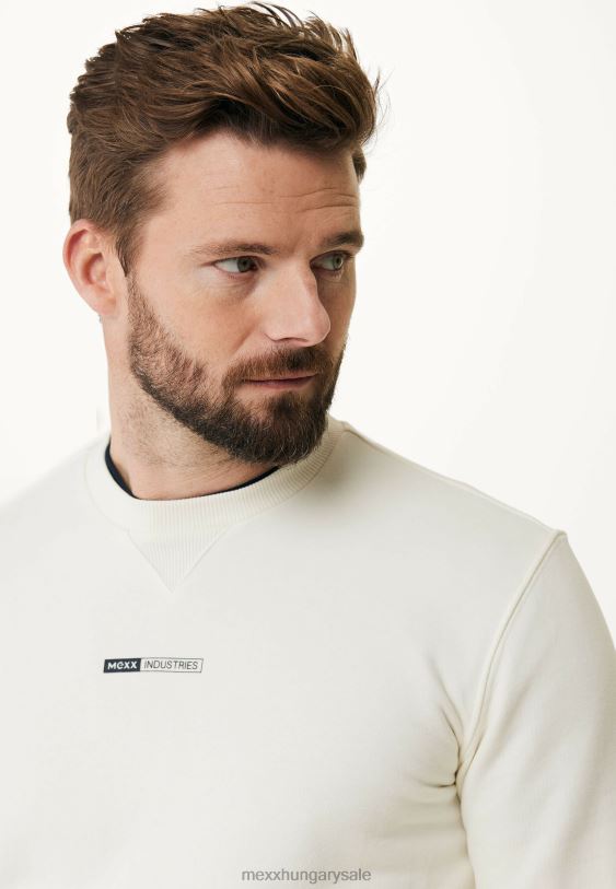 XV8H6654 férfiak Mexx húzott nyakú pulóver törtfehér bézs