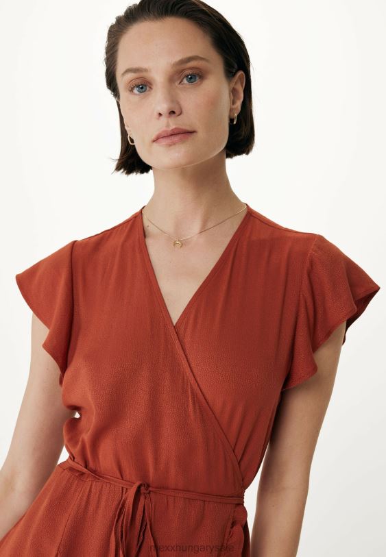 XV8H671 nők Mexx wrap ruha tégla narancs