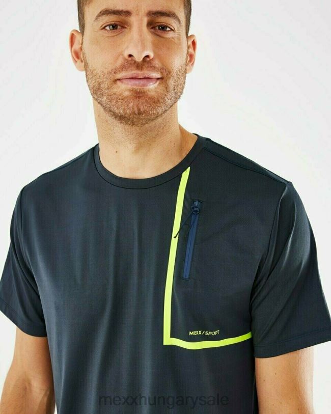 XV8H6723 férfiak Mexx rövid ujjú póló sötétkék zsebbel kék