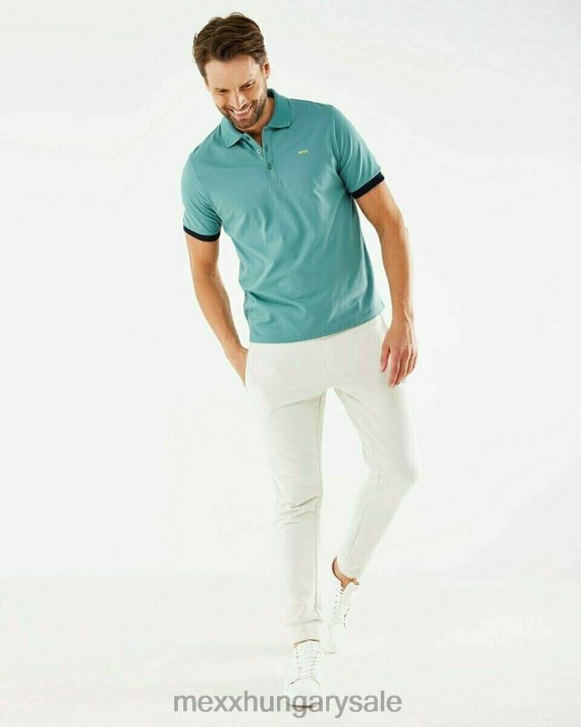 XV8H6737 férfiak Mexx pique polo sötét menta zöld