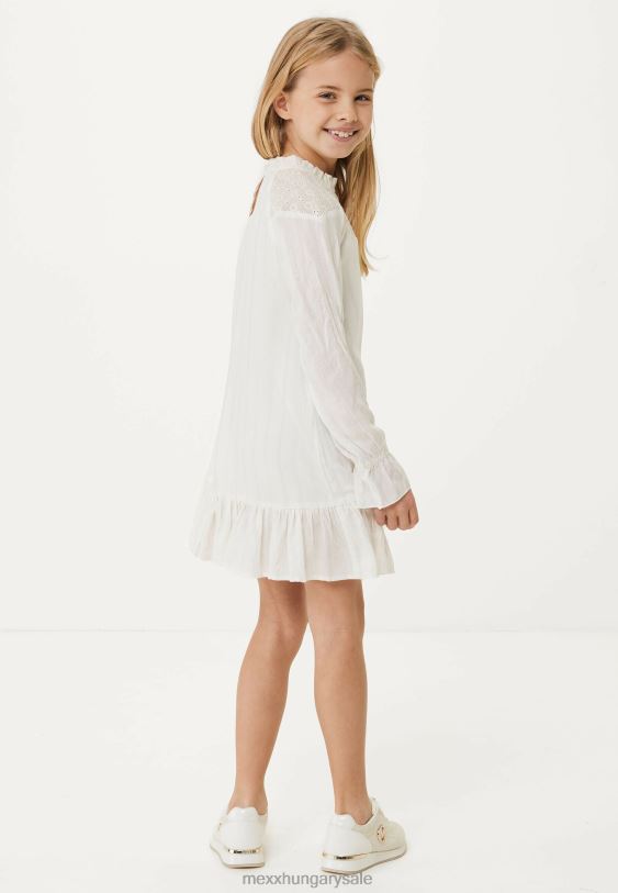 XV8H6746 lányok Mexx törtfehér broiderruha bézs