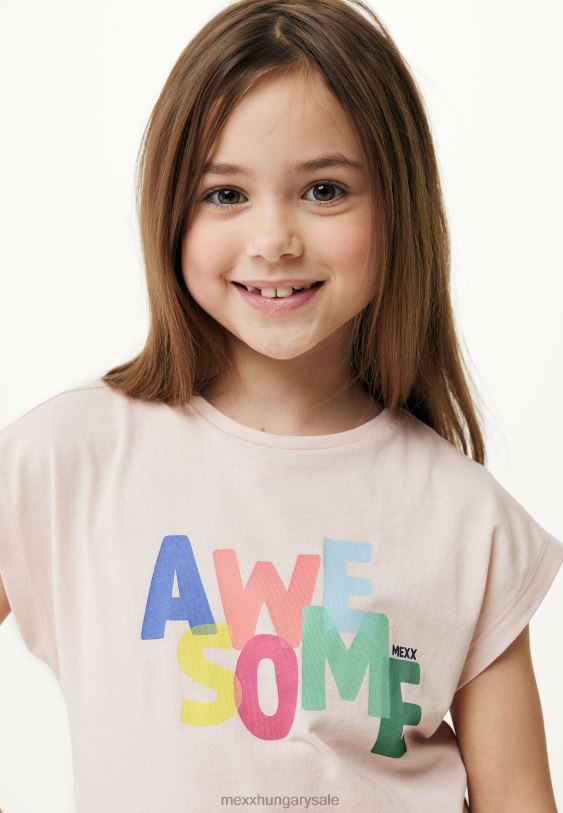 XV8H6747 lányok Mexx rövid ujjú póló könnyű rózsaszín