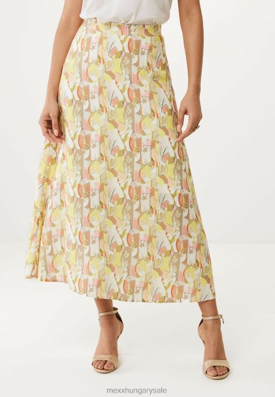 XV8H675 nők Mexx szoknya gyűlt nyomat lime sárga
