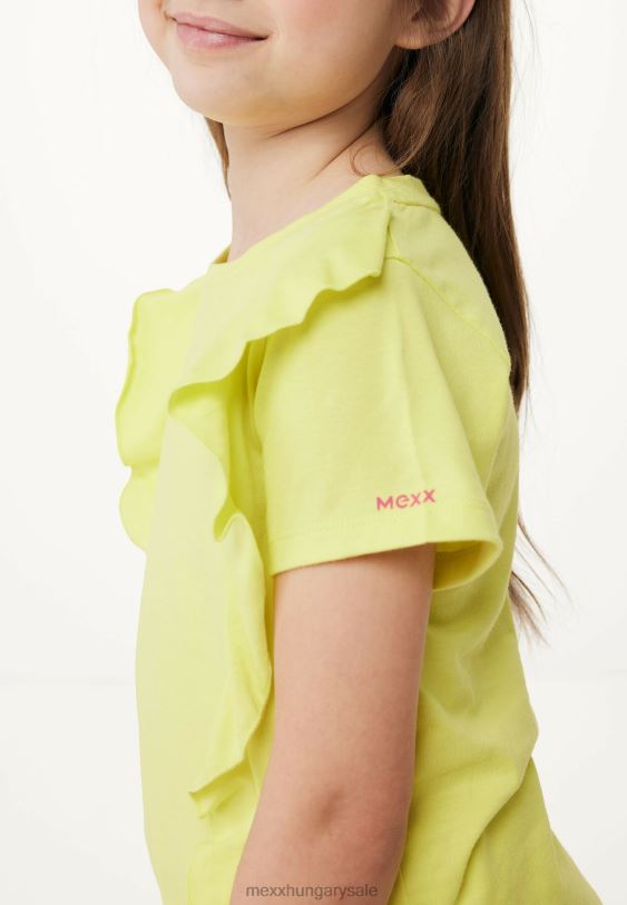 XV8H6751 lányok Mexx fodros rövid ujjú póló sárga